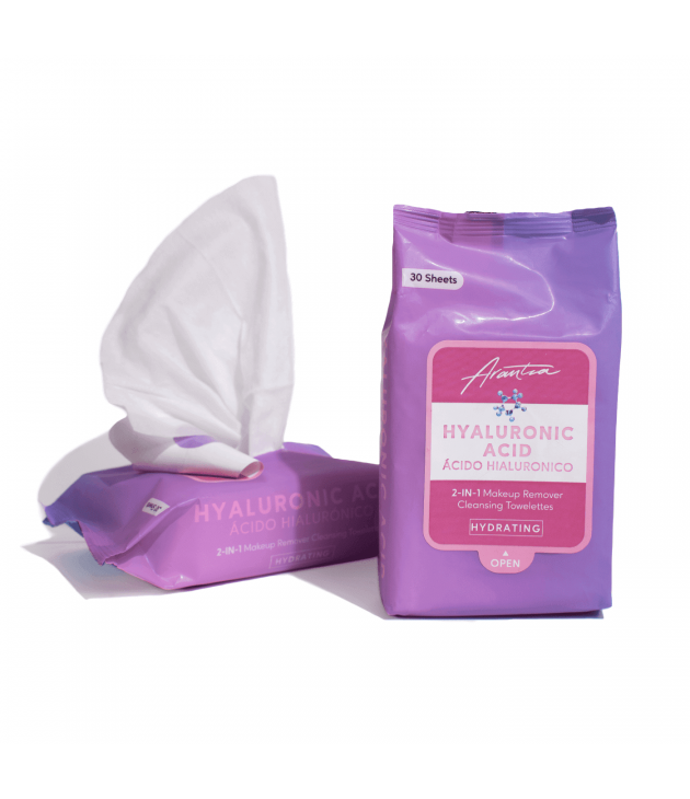 Toallitas Limpiadoras Desmaquillantes Ácido Hialurónico Arantza Cosmetics