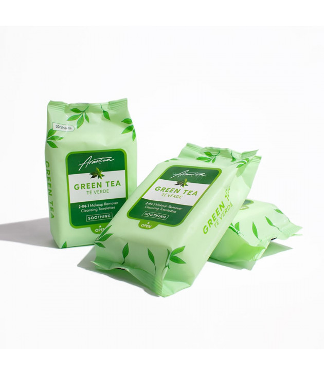 Toallitas Limpiadoras Desmaquillantes Té Verde Arantza Cosmetics