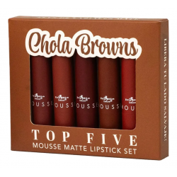 Set de 5 Labiales Mousse Matte Chola Browns Italia Deluxe