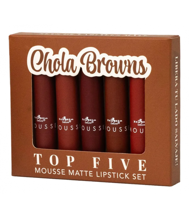 Set de 5 Labiales Mousse Matte Chola Browns Italia Deluxe