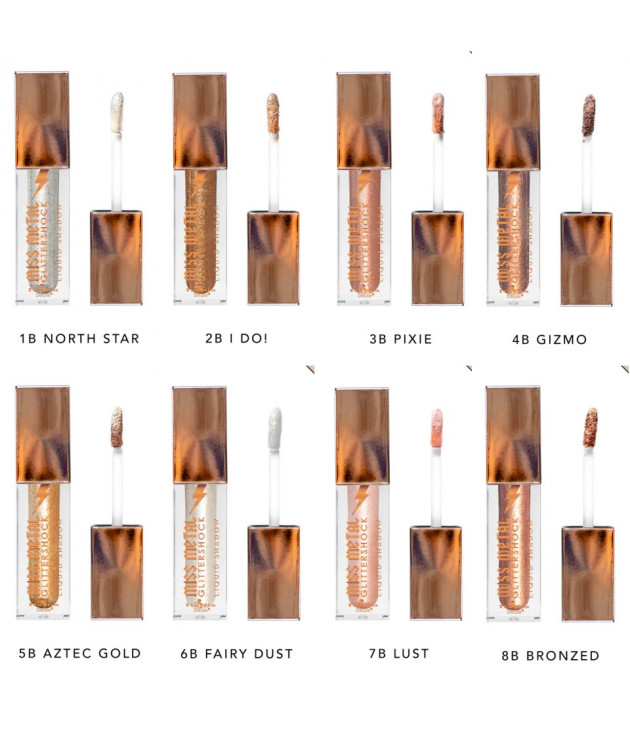8 Sombras Liquidas Miss Metal Glittershock Italia Deluxe