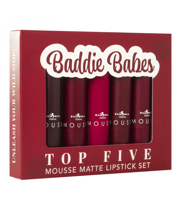 Set de 5 Labiales Mousse Matte Baddie Babe Italia Deluxe