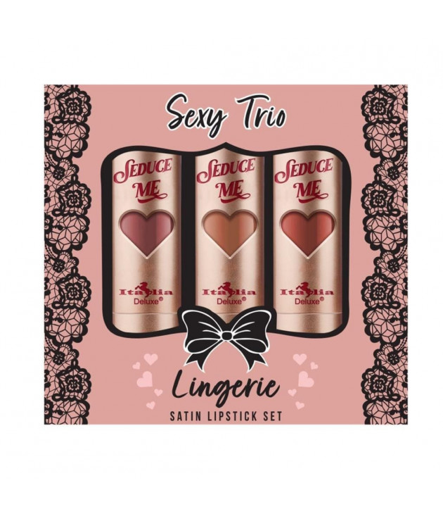 Sexy Trio Satin Lipstick Sets Lingerie Italia Deluxe