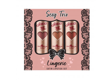 Sexy Trio Satin Lipstick Sets Lingerie Italia Deluxe