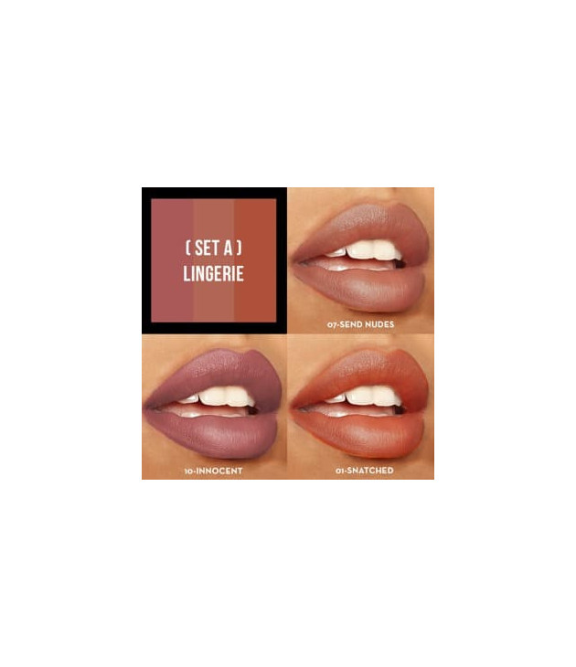 Sexy Trio Satin Lipstick Sets Lingerie Italia Deluxe