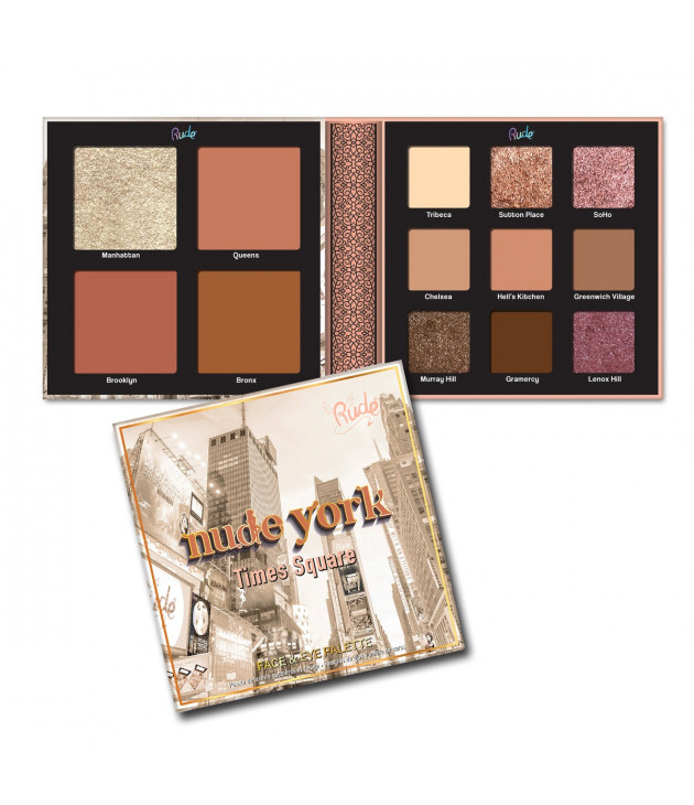 Paleta de sombras nude york  Rude