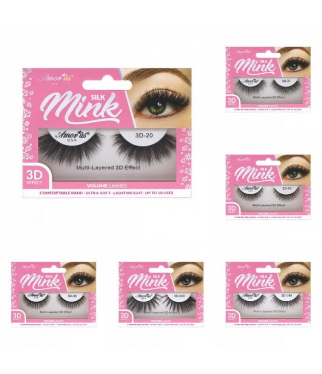 Set de 8 Pestañas 3D Faux Mink Amor Us