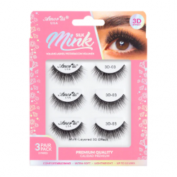 3 Pack Pestañas 3D Silk Mink Amor Us