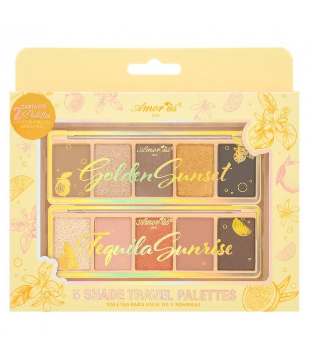 Paleta de sombras de viaje Golden Sunset y Tequila Sunrise Amor Us