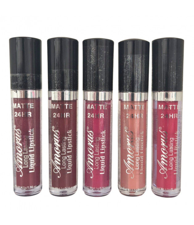 Set de 5 Labiales Líquido Matte 24 Horas Amor us