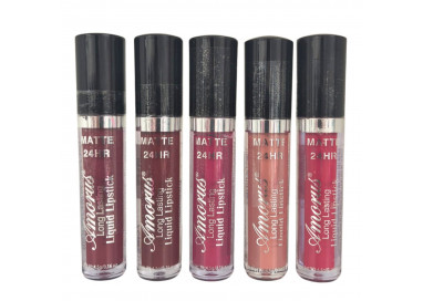 Set de 5 Labiales Líquido Matte 24 Horas Amor us