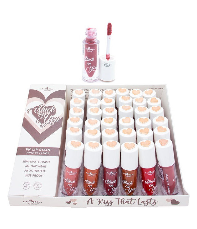 Display de 36 Labial liquido semi matte Stuck on You PH Lip Color Italia Deluxe