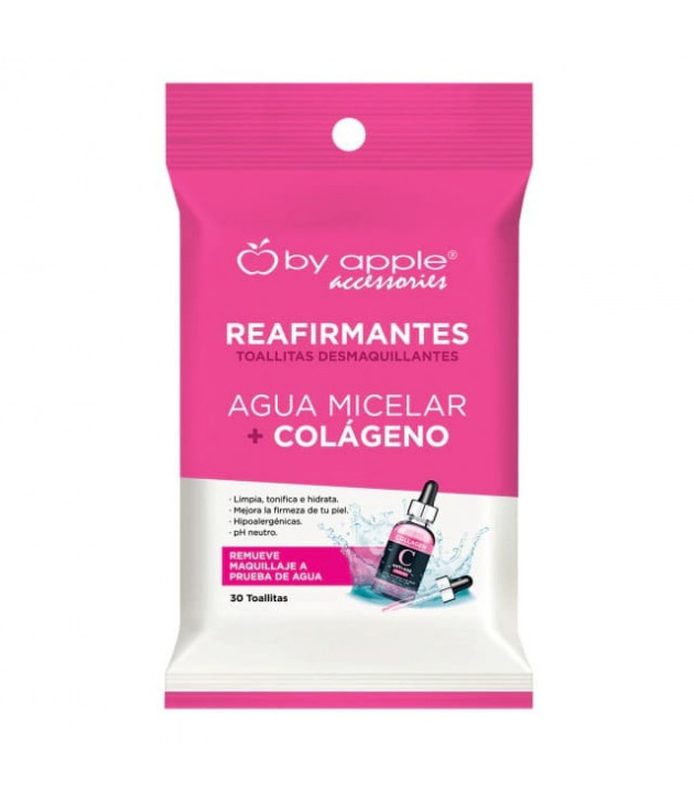Toallita desmaquillante con 30 pz con agua micelar y colágeno by apple