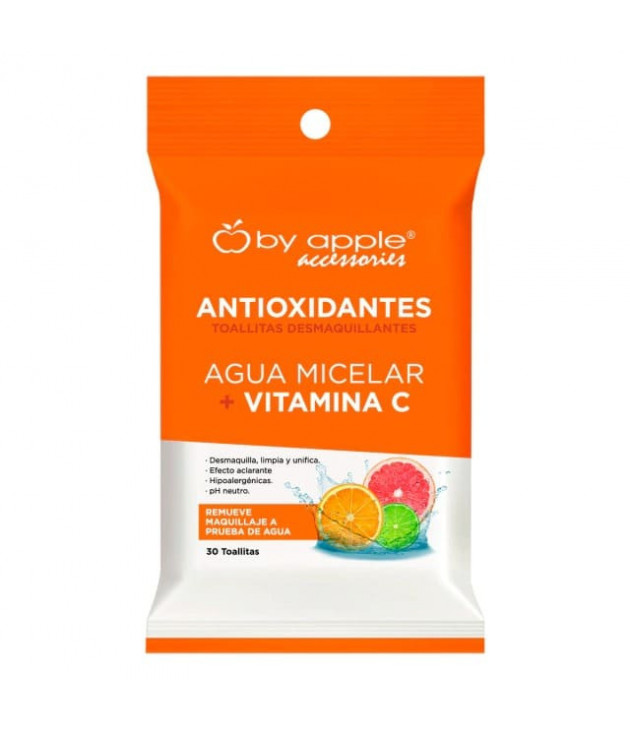 Toallita desmaquillante 30 pz con agua micelar y vitamina C by apple