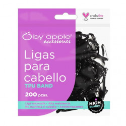 Bolsa de 200 ligas de latex TPU para cabello Negro by apple
