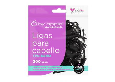 Bolsa de 200 ligas de latex TPU para cabello Negro by apple