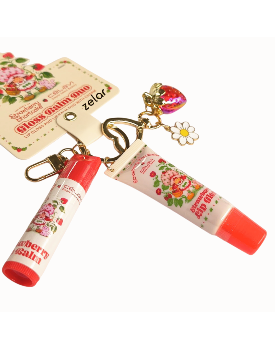 Gloss Balm Duo con llavero Strawberry Shortcake Célavi