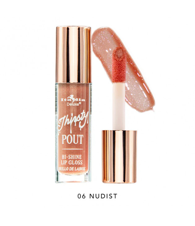 Thirsty Pout Hi-Shine Gloss Tono 06 Nudist Italia Deluxe