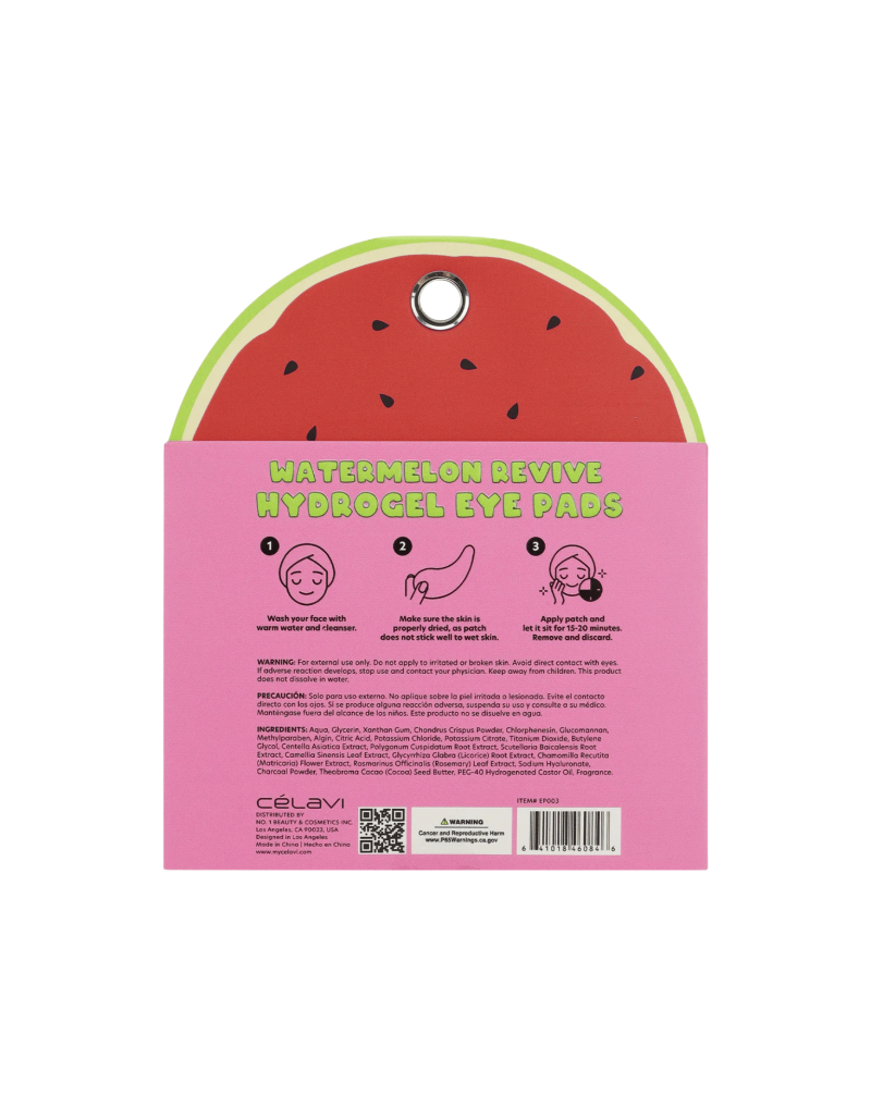 12 Parches para los ojos sandia Hydrogel eye pads Célavi