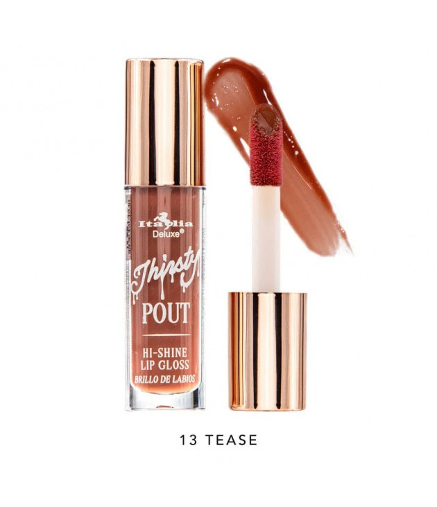 Thirsty Pout Hi-Shine Gloss Tono 13 Tease  Queen Italia Deluxe