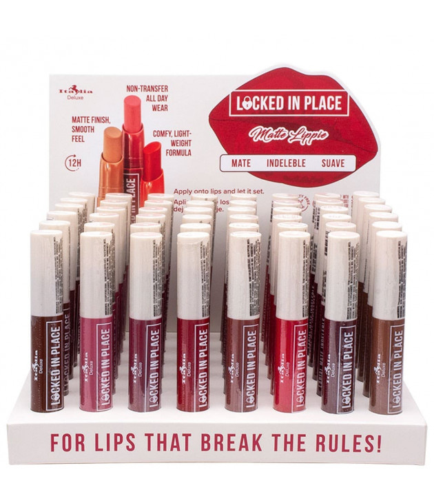 Display 48 Locked in Place Matte Lippies Italia Deluxe