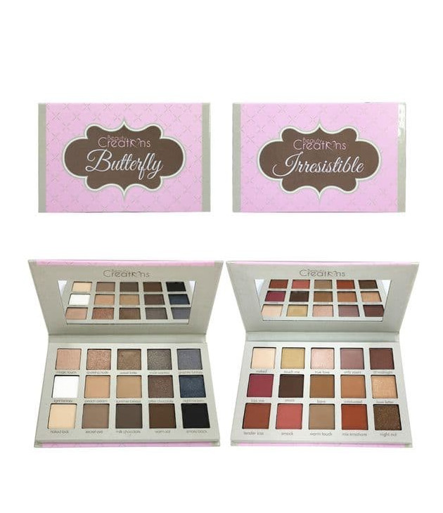 Paleta de sombras Irresistible y Butterfly Beauty Creations