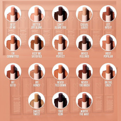 Gama completa de 18 Labiales NUDEX Beauty Creations