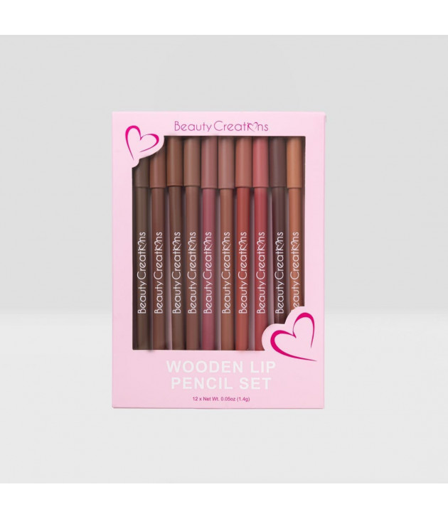 Set de Delineador de labios Wooden Lip Pencil Beauty Creations