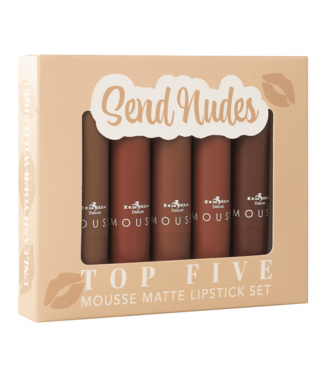 Set de 5 Labiales Mousse Matte Send Nudes Italia Deluxe