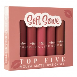 Set de 5 Labiales Mousse Matte Modest Mauves ahora Soft Serve Italia Deluxe