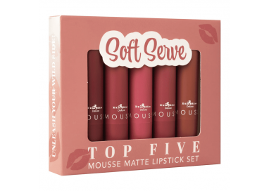 Set de 5 Labiales Mousse Matte Modest Mauves ahora Soft Serve Italia Deluxe