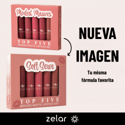 Set de 5 Labiales Mousse Matte Modest Mauves ahora Soft Serve Italia Deluxe