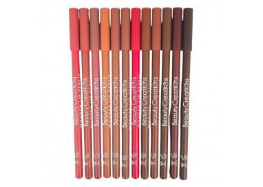 12 Delineador de labios Wooden Lip Pencil Beauty Creations