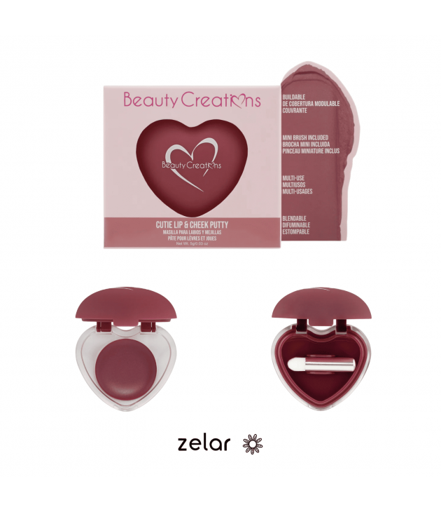 Rubor y balsamo labial Cutie Lip & Cheek Putty Deep Berry  Beauty Creations