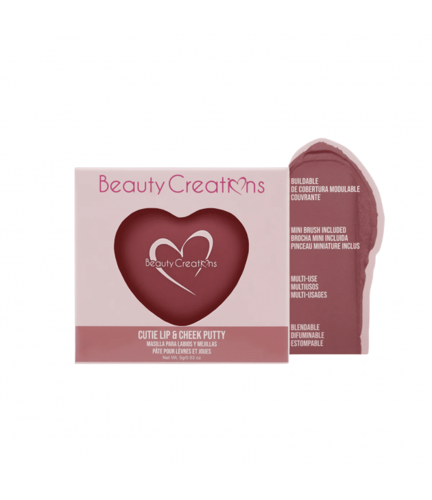 Rubor y balsamo labial Cutie Lip & Cheek Putty Deep Berry  Beauty Creations