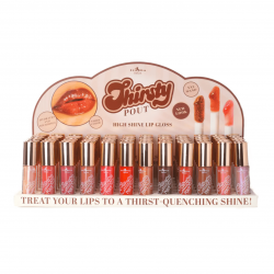 Display con 72 Thirsty Pout Hi-Shine Gloss Italia Deluxe