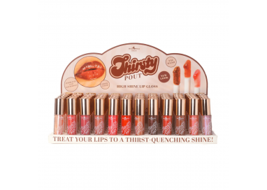 Display con 72 Thirsty Pout Hi-Shine Gloss Italia Deluxe