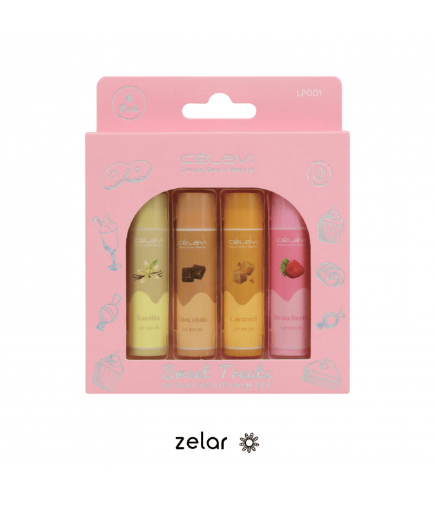 Set de 4 Bálsamos Labial Sweet Treats Celavi