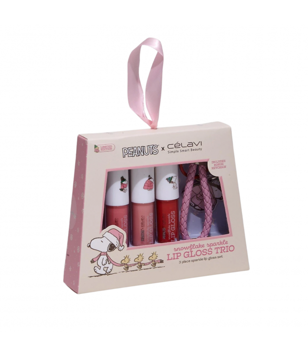 Snowflake Sparkle Lip Gloss Trio Peanuts Celavi