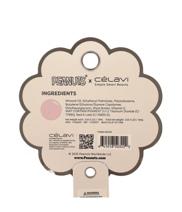 Llavero Rosa De Brillo Labial P60195 Peanuts Celavi