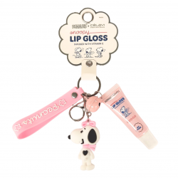 Brillo de labios con llavero rosa P46016 Peanuts Celavi