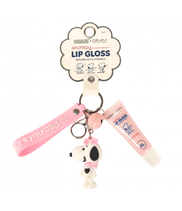 Brillo de labios con llavero rosa P46016 Peanuts Celavi
