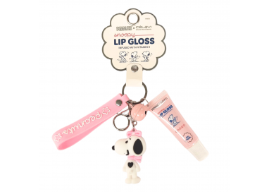 Brillo de labios con llavero rosa P46016 Peanuts Celavi