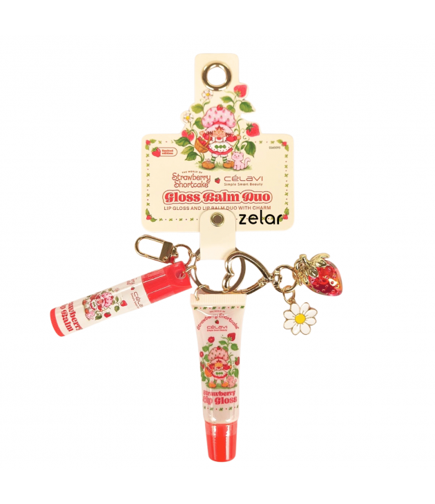 Gloss Balm Duo con llavero Strawberry Shortcake Célavi