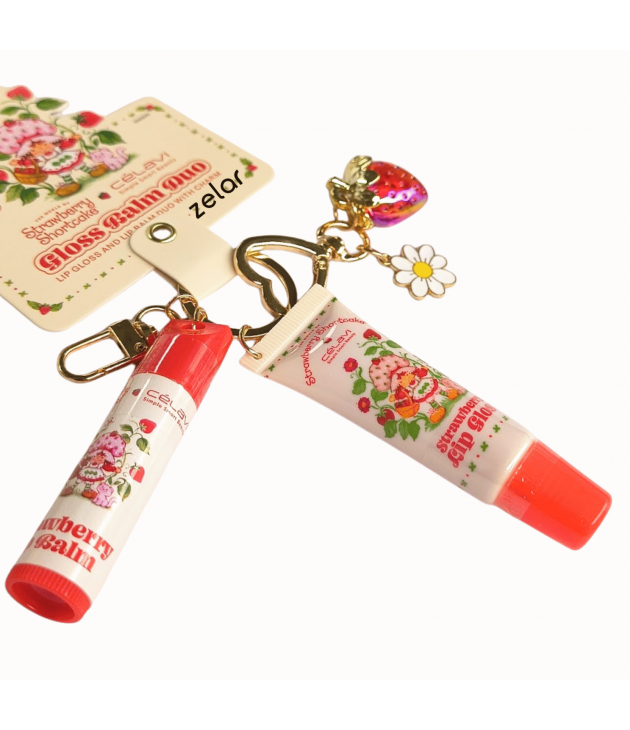 Gloss Balm Duo con llavero Strawberry Shortcake Célavi